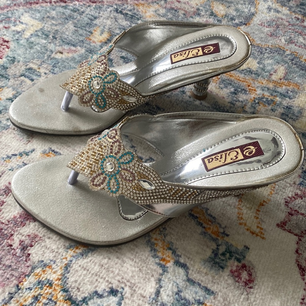Glam-Out  Silver heels 7.5